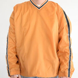 Vintage Steven Barry's  Outfitters Burnt Mustard V-Neck Windbreaker XL